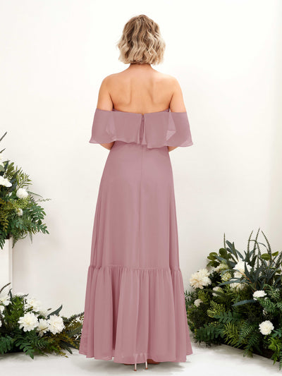 Carlyna A-Linie Carmen Bodenlang Chiffon Brautjungfernkleider Klassisch Mauve #farbe_klassisch-mauve