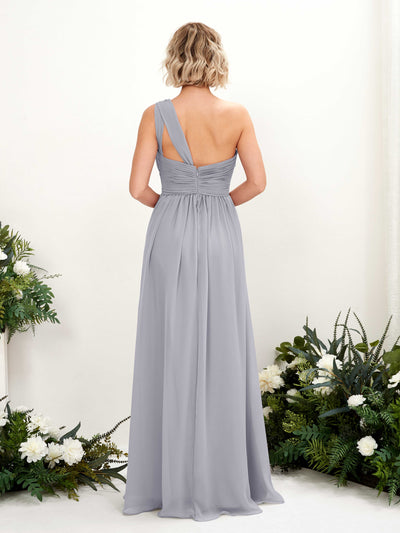 Carlyna A-Linie Geraffte One-Shoulder Chiffon Bodenlanges Brautjungfernkleid Staubiger Lavendel #farbe_staubiger-lavendel
