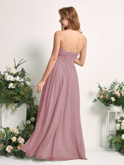 Carlyna A-Linie Herzausschnitt Bodenlang Chiffonkleid gerafft Brautjungfernkleid Klassisch Mauve #farbe_klassisch-mauve