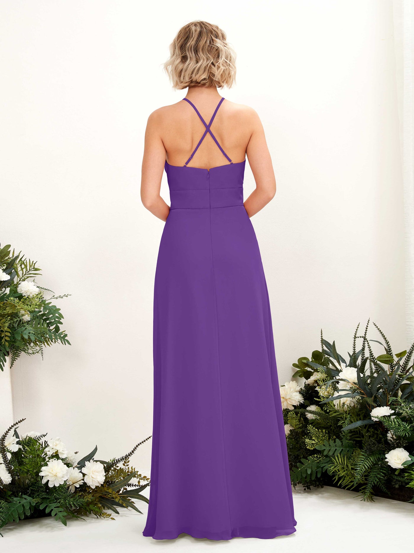 Carlyna A-Linie Kleid Rundhals Bodenlang Taschen Brautjungfernkleid Regency #farbe_regency