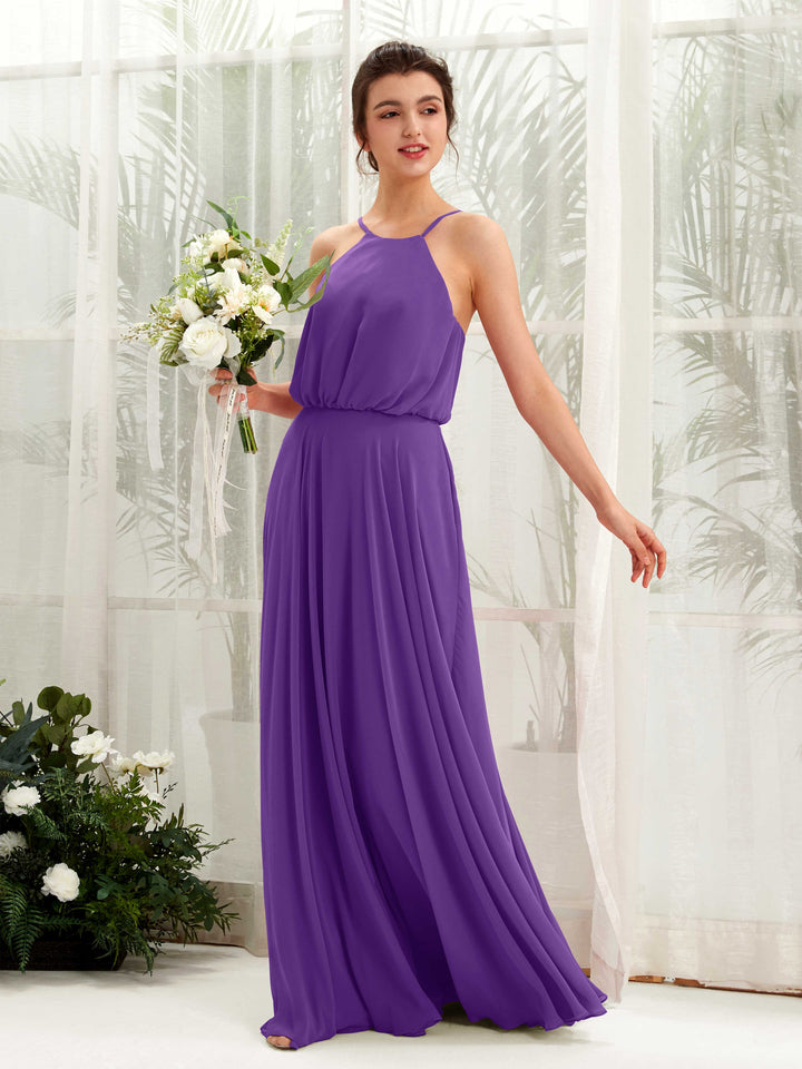 Carlyna A-Linie Spaghettiträger Chiffon Bodenlang Kleid Regency 