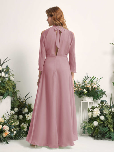 Carlyna A-Linien Brautjungfernkleid Rundhals Bodenlang Chiffon Klassisch Mauve #farbe_klassisch-mauve