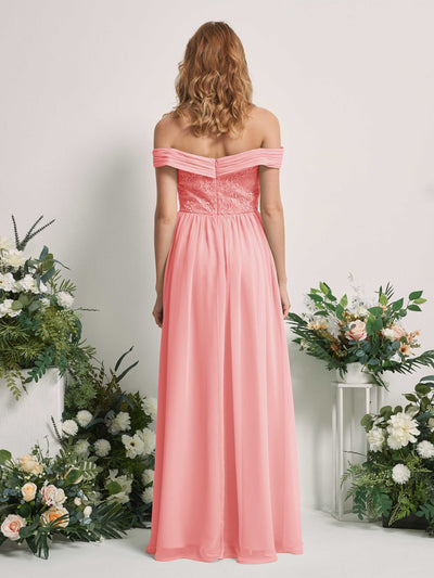 Carlyna A-Linien Carmen Ausschnitt Bodenlang Bestickt Brautjungfernkleider Ballettrosa #farbe_ballettrosa