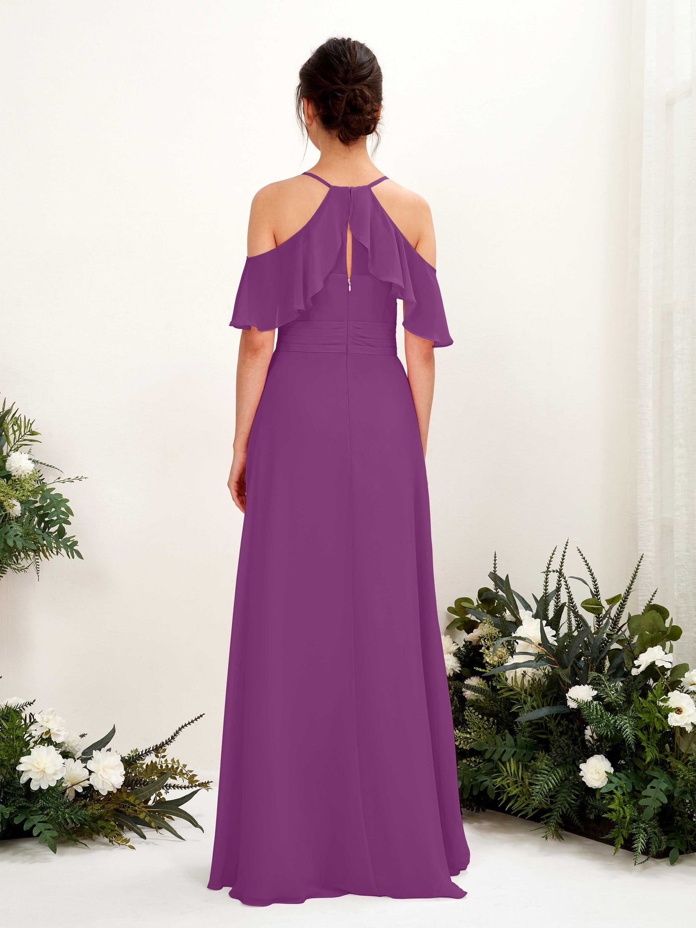 Carlyna A-Linien Carmen Ausschnitt Bodenlang Brautjungfernkleider Lila #farbe_lila