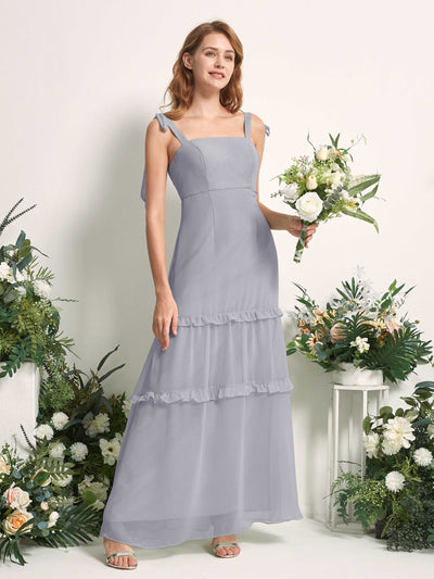 Carlyna A-Linien-Kleid Bodenlang Geradem Ausschnitt Rüschen Chiffon Brautjungfernkleid Staubiger Lavendel #farbe_staubiger-lavendel