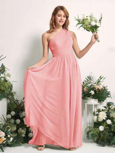 Carlyna A-Linien-Kleid Bodenlang One-Shoulder Chiffon Brautjungfernkleid Ballettrosa #farbe_ballettrosa