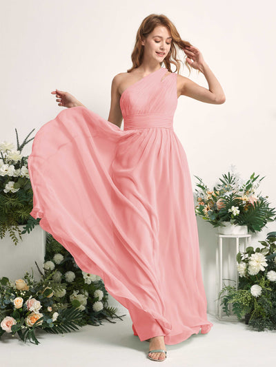 Carlyna A-Linien-Kleid Bodenlang One-Shoulder Chiffon Brautjungfernkleid Ballettrosa #farbe_ballettrosa