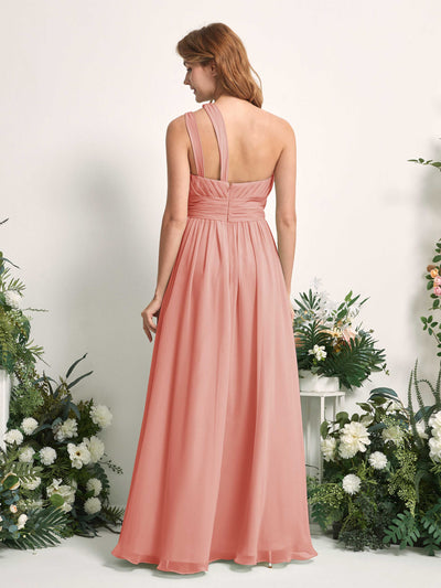 Carlyna A-Linien-Kleid Bodenlang One-Shoulder Chiffon Brautjungfernkleid Champagner-Rose #farbe_champagner-rose