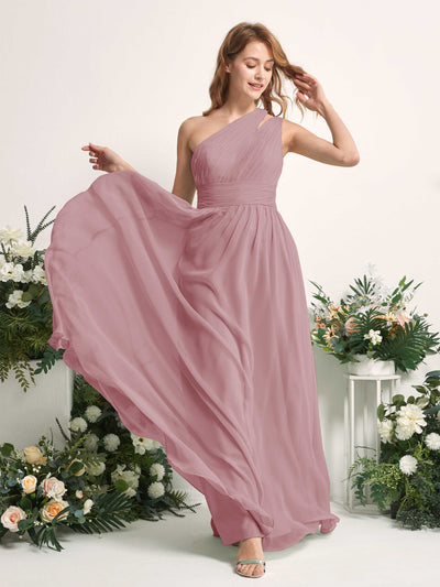 Carlyna A-Linien-Kleid Bodenlang One-Shoulder Chiffon Brautjungfernkleid Klassisch Mauve #farbe_klassisch-mauve