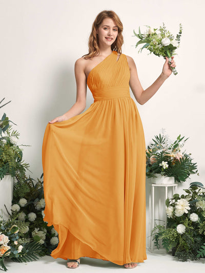 Carlyna A-Linien-Kleid Bodenlang One-Shoulder Chiffon Brautjungfernkleid Mango #farbe_mango