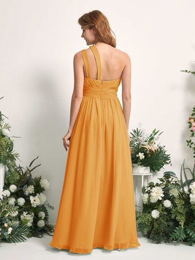 Carlyna A-Linien-Kleid Bodenlang One-Shoulder Chiffon Brautjungfernkleid Mango #farbe_mango