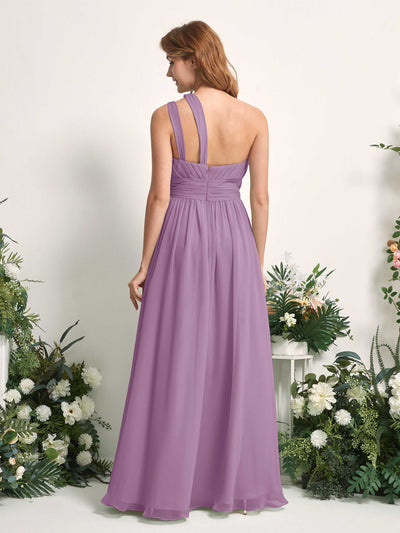 Carlyna A-Linien-Kleid Bodenlang One-Shoulder Chiffon Brautjungfernkleid Orchideen-Nebel #farbe_orchideen-nebel