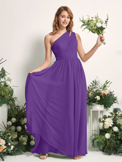 Carlyna A-Linien-Kleid Bodenlang One-Shoulder Chiffon Brautjungfernkleid Regency #farbe_regency