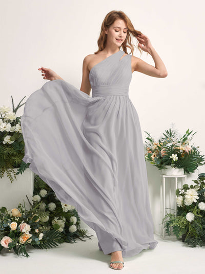 Carlyna A-Linien-Kleid Bodenlang One-Shoulder Chiffon Brautjungfernkleid Taube #farbe_taube