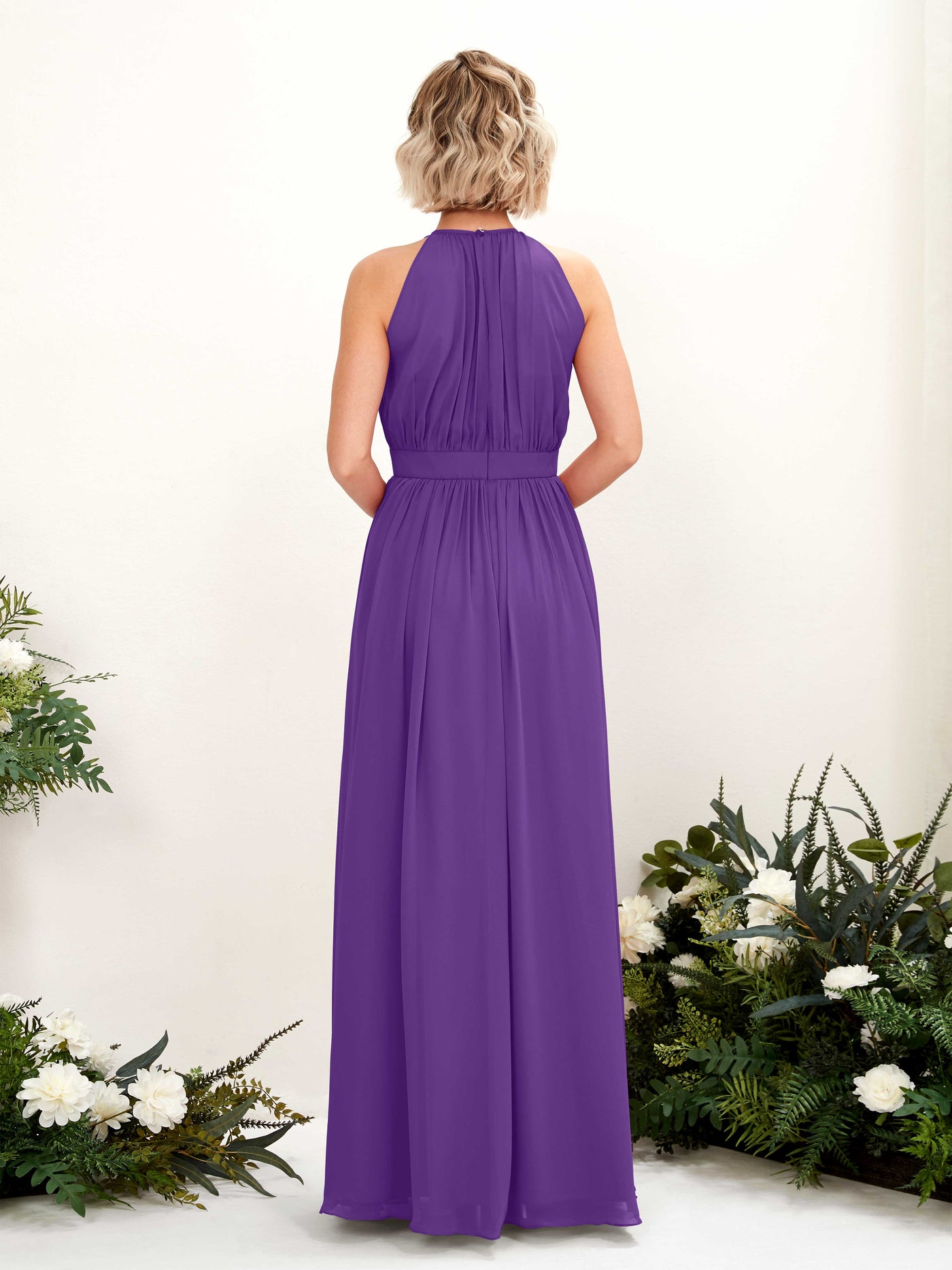 Carlyna A-Linien-Kleid Bodenlang Rundhals Chiffon Brautjungfernkleider Regency #farbe_regency
