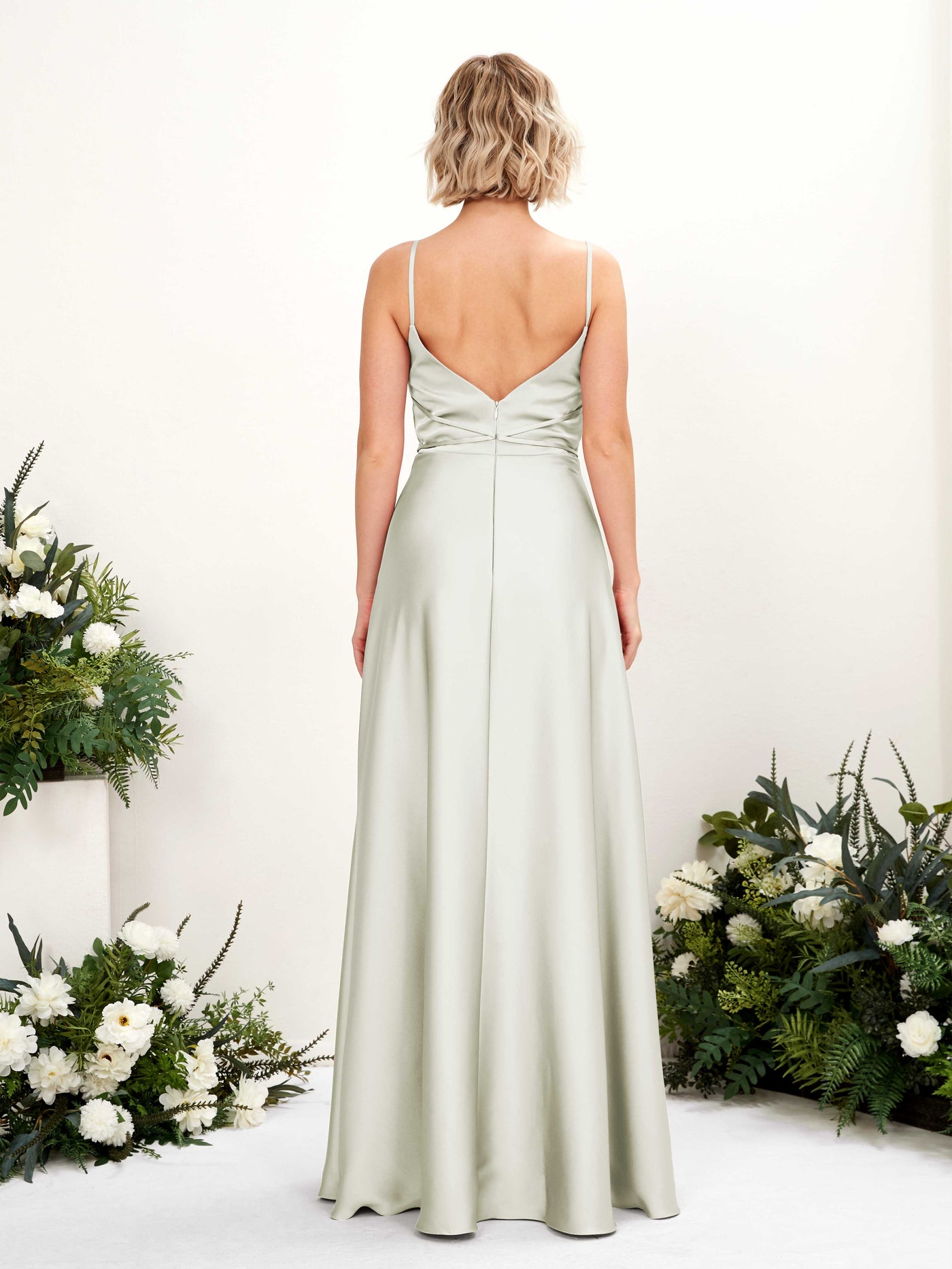 Carlyna A-Linien Kleid Bodenlang Wasserfallausschnitt Brautjungfernkleider Elfenbein #farbe_elfenbein