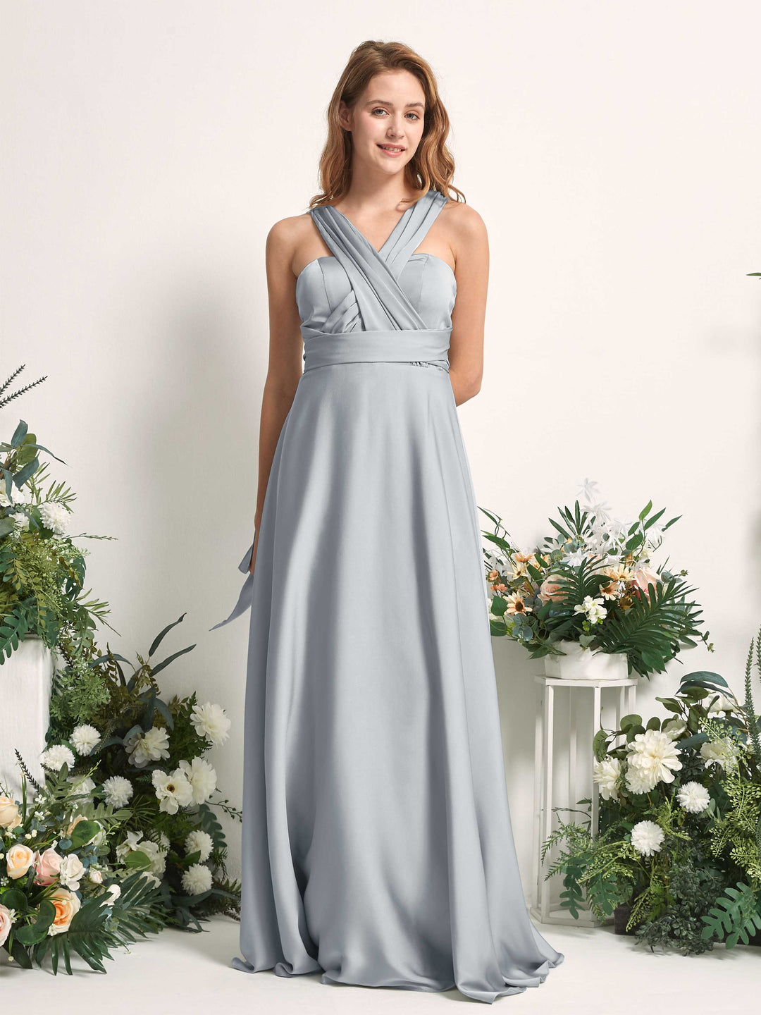 Carlyna A-Linien-Kleid Herzausschnitt Bodenlang Brautjungfernkleid Baby Blau 