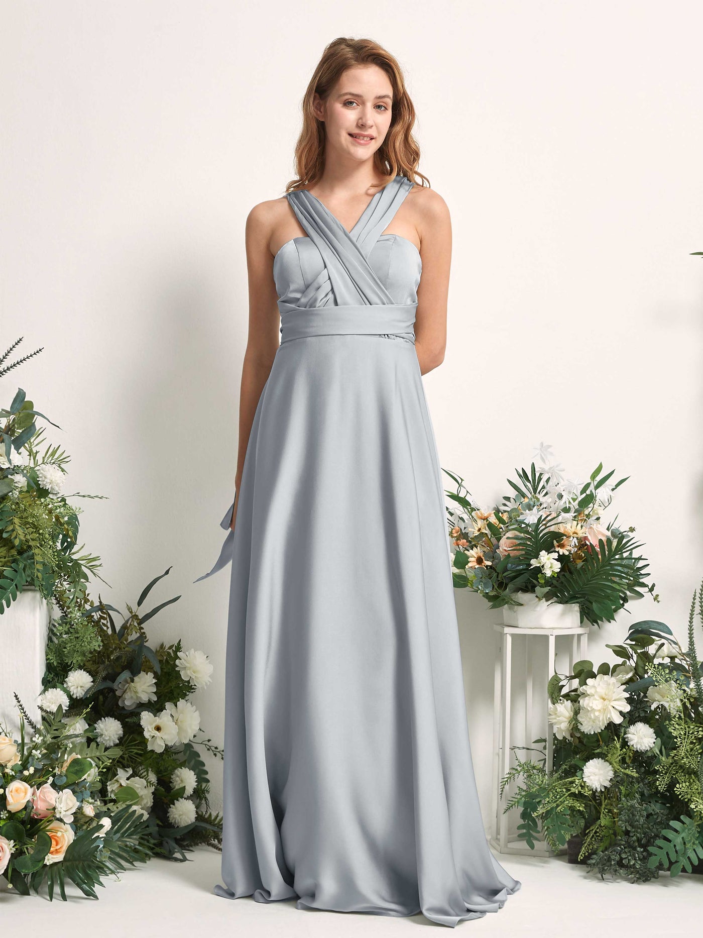 Carlyna A-Linien-Kleid Herzausschnitt Bodenlang Brautjungfernkleid Baby Blau #farbe_baby-blau