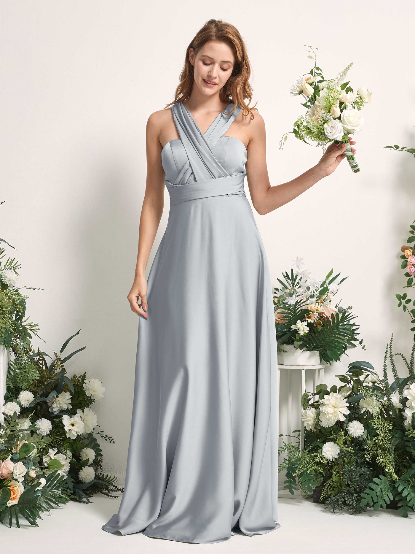 Carlyna A-Linien-Kleid Herzausschnitt Bodenlang Brautjungfernkleid Baby Blau #farbe_baby-blau