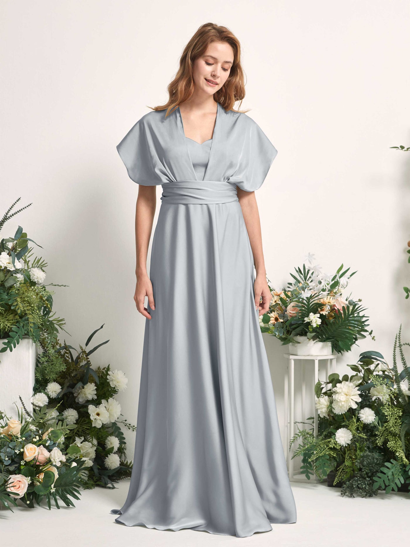 Carlyna A-Linien-Kleid Herzausschnitt Bodenlang Brautjungfernkleid Baby Blau #farbe_baby-blau