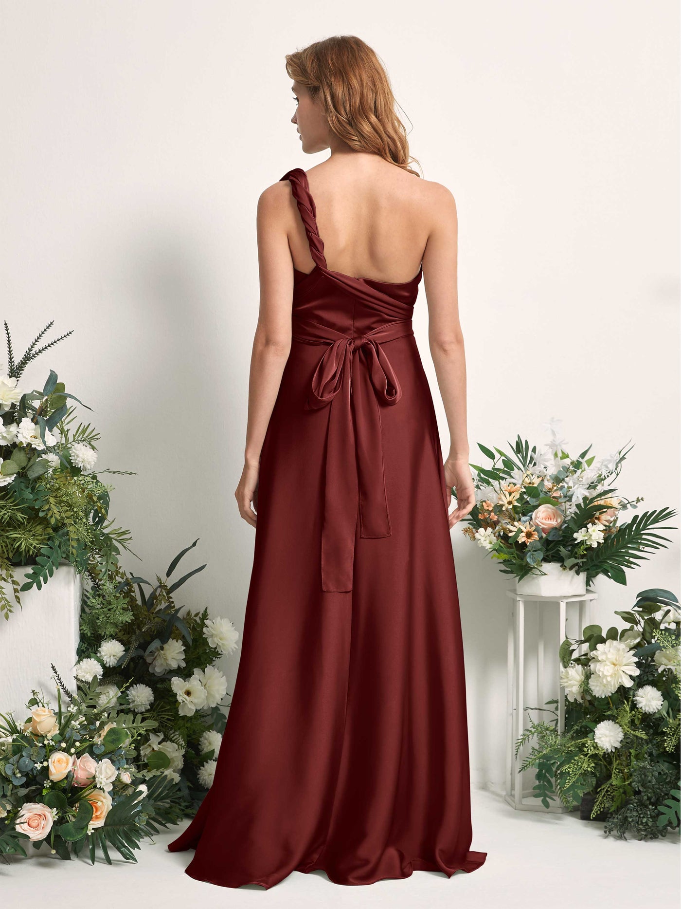 Carlyna A-Linien-Kleid Herzausschnitt Bodenlang Brautjungfernkleid Burgunderrot #farbe_burgunderrot