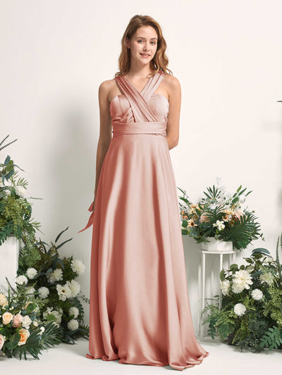 Carlyna A-Linien-Kleid Herzausschnitt Bodenlang Brautjungfernkleid Cantaloupe #farbe_cantaloupe