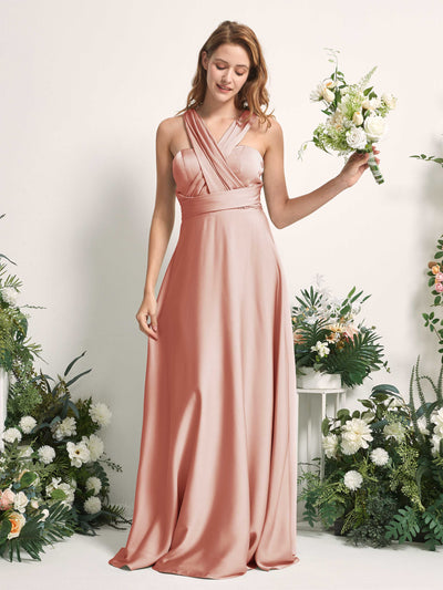 Carlyna A-Linien-Kleid Herzausschnitt Bodenlang Brautjungfernkleid Cantaloupe #farbe_cantaloupe
