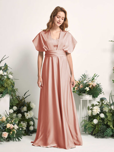Carlyna A-Linien-Kleid Herzausschnitt Bodenlang Brautjungfernkleid Cantaloupe #farbe_cantaloupe