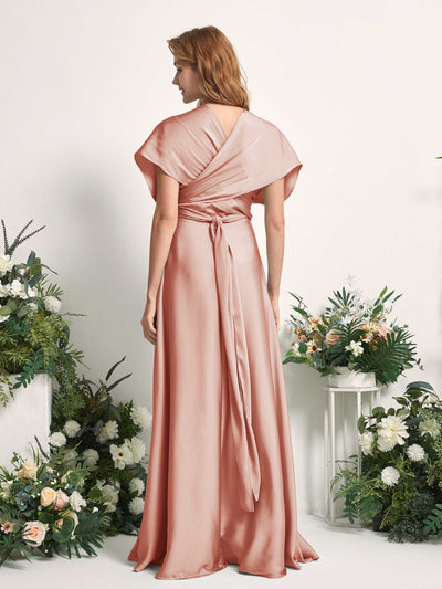 Carlyna A-Linien-Kleid Herzausschnitt Bodenlang Brautjungfernkleid Cantaloupe #farbe_cantaloupe