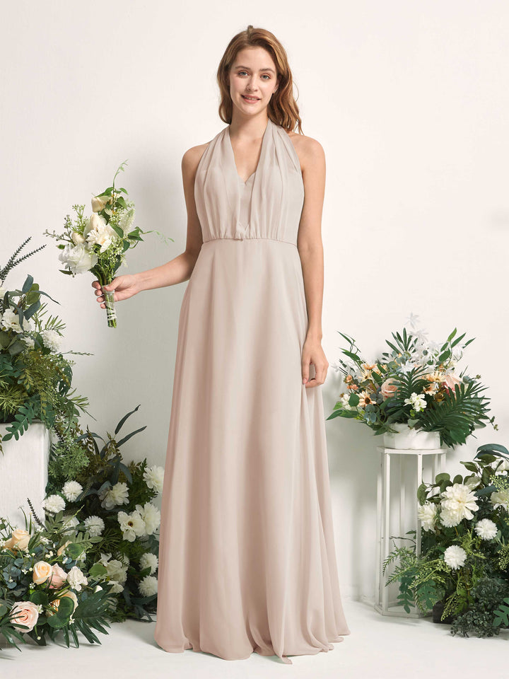 Carlyna A-Linien-Kleid Herzausschnitt Bodenlang Brautjungfernkleid Champagner 