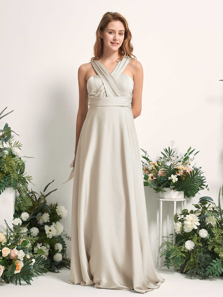 Carlyna A-Linien-Kleid Herzausschnitt Bodenlang Brautjungfernkleid Champagner 