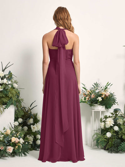 Carlyna A-Linien-Kleid Herzausschnitt Bodenlang Brautjungfernkleid Chianti #farbe_chianti