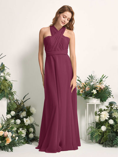 Carlyna A-Linien-Kleid Herzausschnitt Bodenlang Brautjungfernkleid Chianti #farbe_chianti