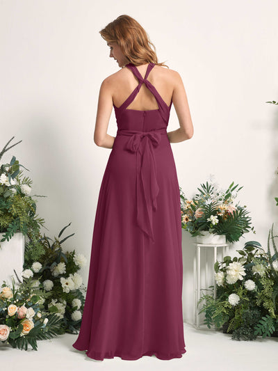 Carlyna A-Linien-Kleid Herzausschnitt Bodenlang Brautjungfernkleid Chianti #farbe_chianti