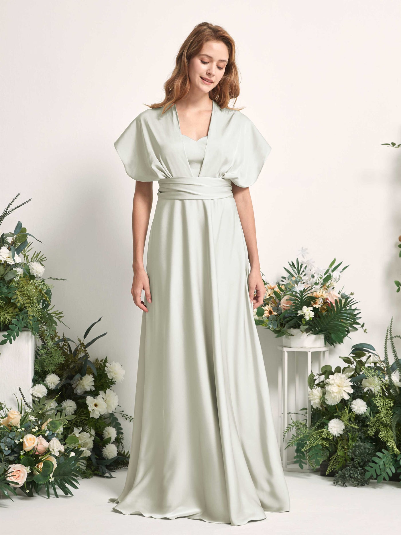 Carlyna A-Linien-Kleid Herzausschnitt Bodenlang Brautjungfernkleid Elfenbein #farbe_elfenbein