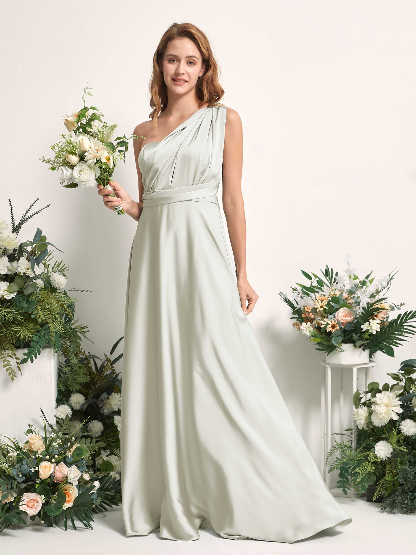 Carlyna A-Linien-Kleid Herzausschnitt Bodenlang Brautjungfernkleid Elfenbein #farbe_elfenbein