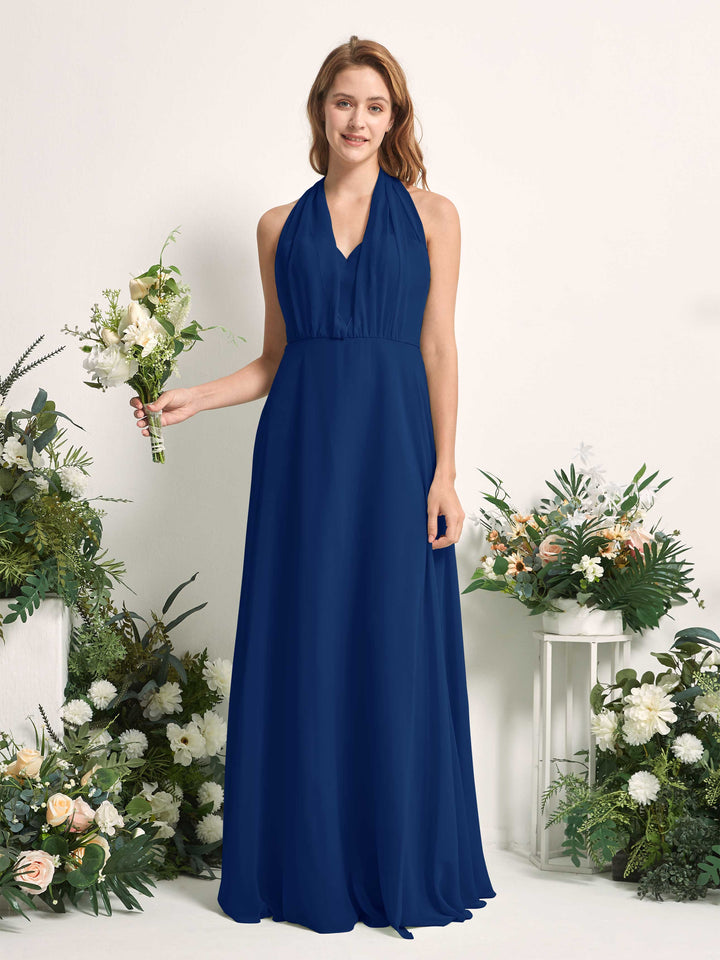 Carlyna A-Linien-Kleid Herzausschnitt Bodenlang Brautjungfernkleid Königsblau 
