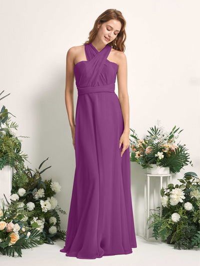 Carlyna A-Linien-Kleid Herzausschnitt Bodenlang Brautjungfernkleid Lila #farbe_lila