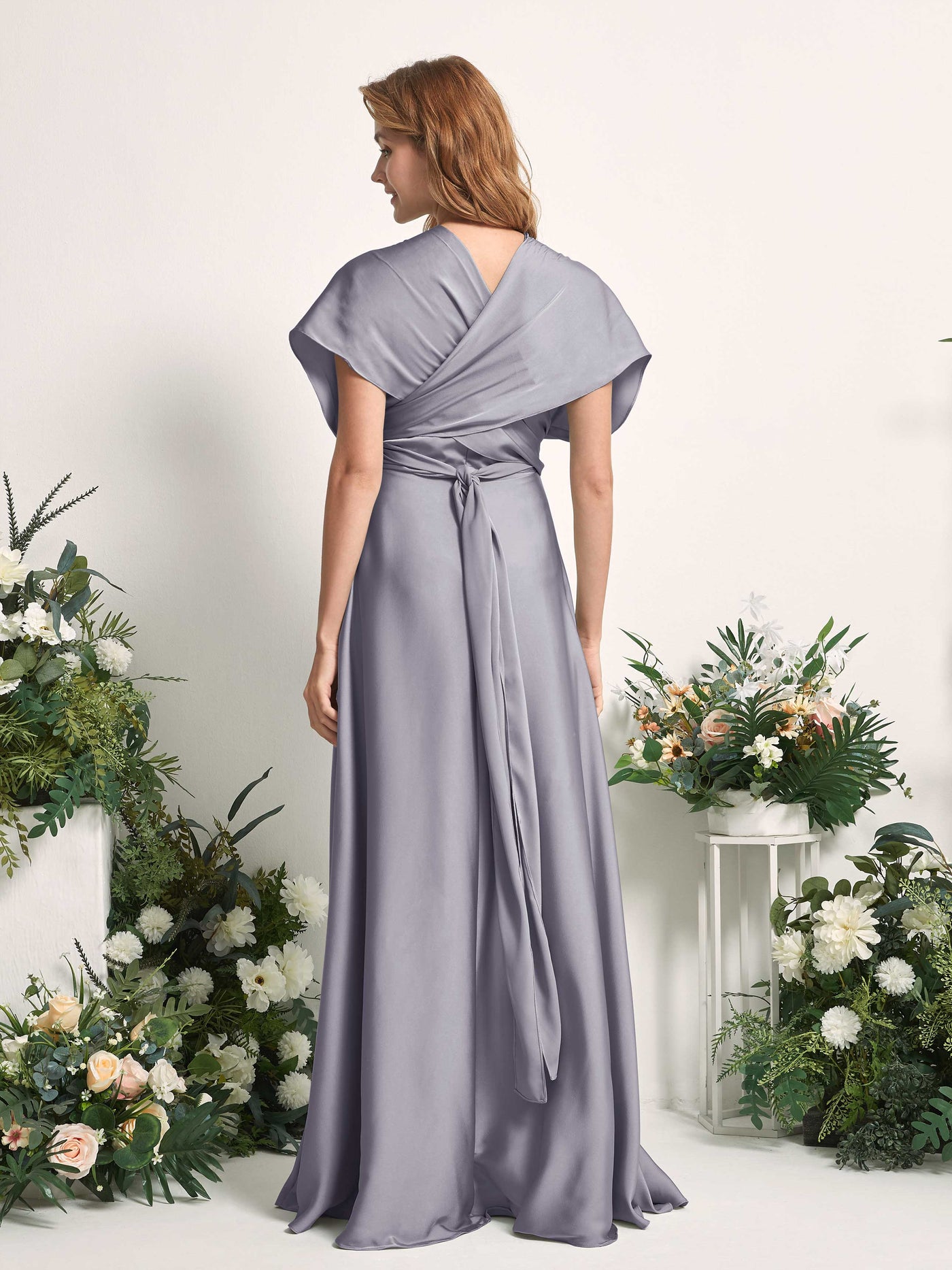 Carlyna A-Linien-Kleid Herzausschnitt Bodenlang Brautjungfernkleid Lila Dunst #farbe_lila-dunst