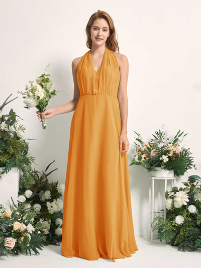 Carlyna A-Linien-Kleid Herzausschnitt Bodenlang Brautjungfernkleid Mango #farbe_mango