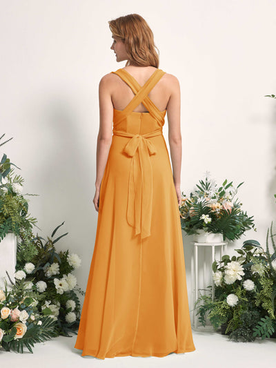 Carlyna A-Linien-Kleid Herzausschnitt Bodenlang Brautjungfernkleid Mango #farbe_mango