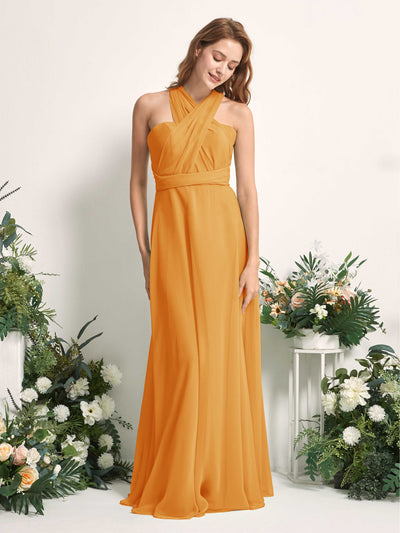 Carlyna A-Linien-Kleid Herzausschnitt Bodenlang Brautjungfernkleid Mango #farbe_mango