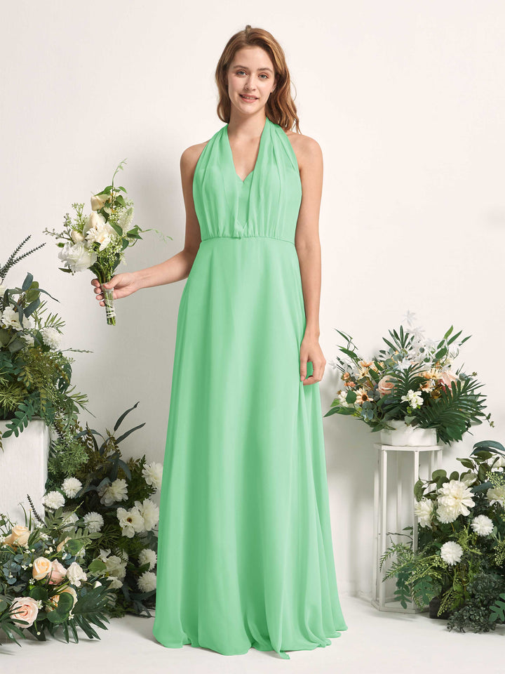 Carlyna A-Linien-Kleid Herzausschnitt Bodenlang Brautjungfernkleid Minzgrün 