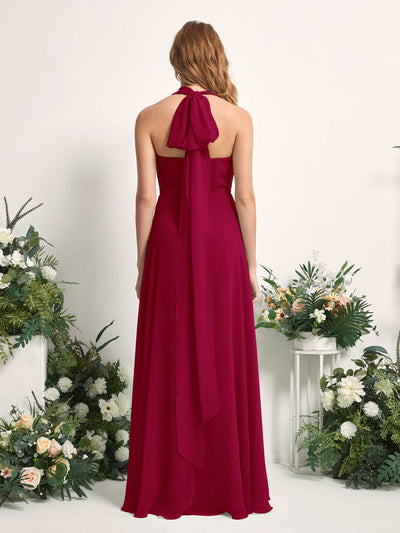 Carlyna A-Linien-Kleid Herzausschnitt Bodenlang Brautjungfernkleid Narrenrot #farbe_narrenrot