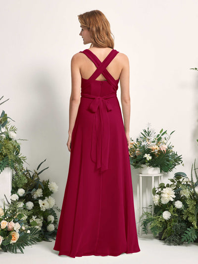 Carlyna A-Linien-Kleid Herzausschnitt Bodenlang Brautjungfernkleid Narrenrot #farbe_narrenrot