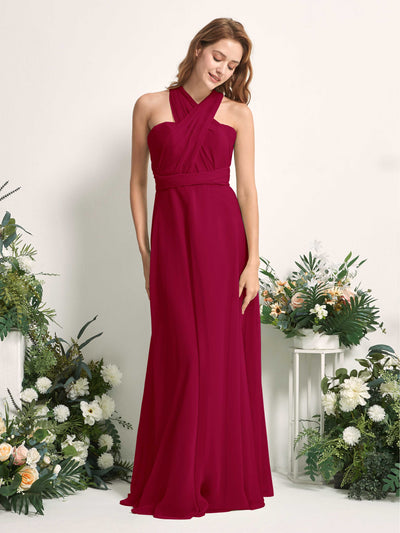 Carlyna A-Linien-Kleid Herzausschnitt Bodenlang Brautjungfernkleid Narrenrot #farbe_narrenrot