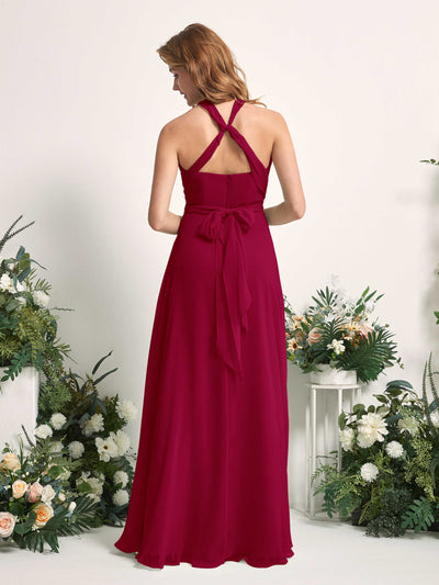 Carlyna A-Linien-Kleid Herzausschnitt Bodenlang Brautjungfernkleid Narrenrot #farbe_narrenrot