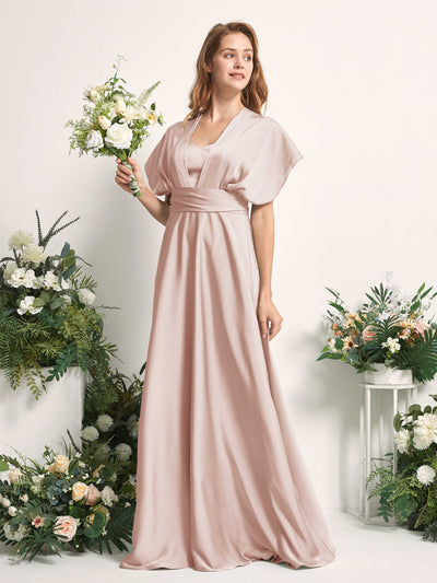 Carlyna A-Linien-Kleid Herzausschnitt Bodenlang Brautjungfernkleid Perlrosa #farbe_perlrosa
