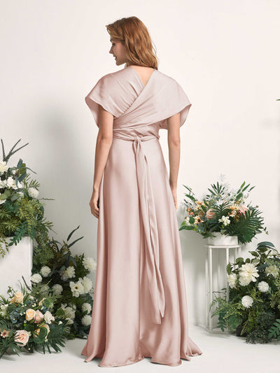 Carlyna A-Linien-Kleid Herzausschnitt Bodenlang Brautjungfernkleid Perlrosa #farbe_perlrosa