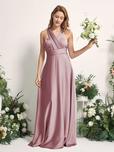Carlyna A-Linien-Kleid Herzausschnitt Bodenlang Brautjungfernkleid Rosenquarz #farbe_rosenquarz